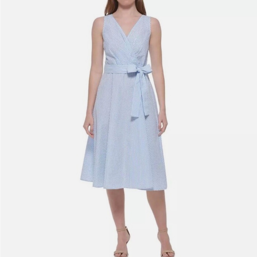 Tommy Hilfiger Blue Striped Midi Dress